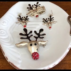 Pier 1 Reindeer Jewelry Set with Embellishments